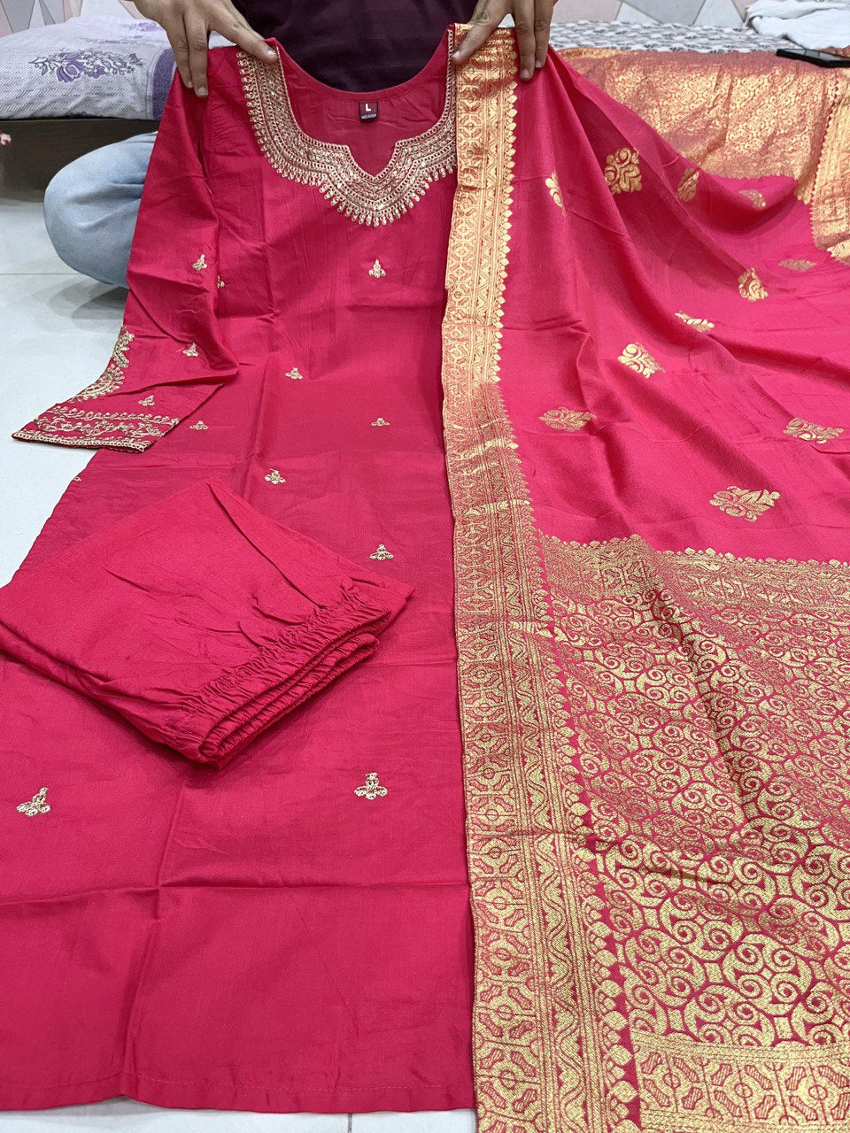 Most Beautiful Chanderi Viscose Kurta Set