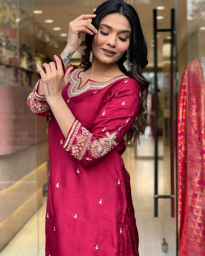 Most Beautiful Chanderi Viscose Kurta Set