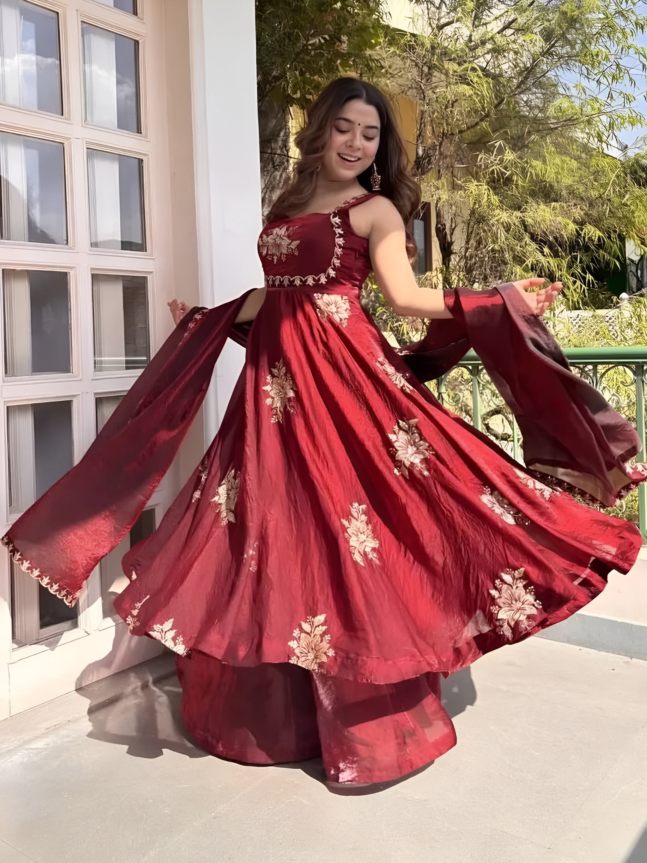 Ishani Purple Heritage Occasion Embroidered Anarkali Suit Set