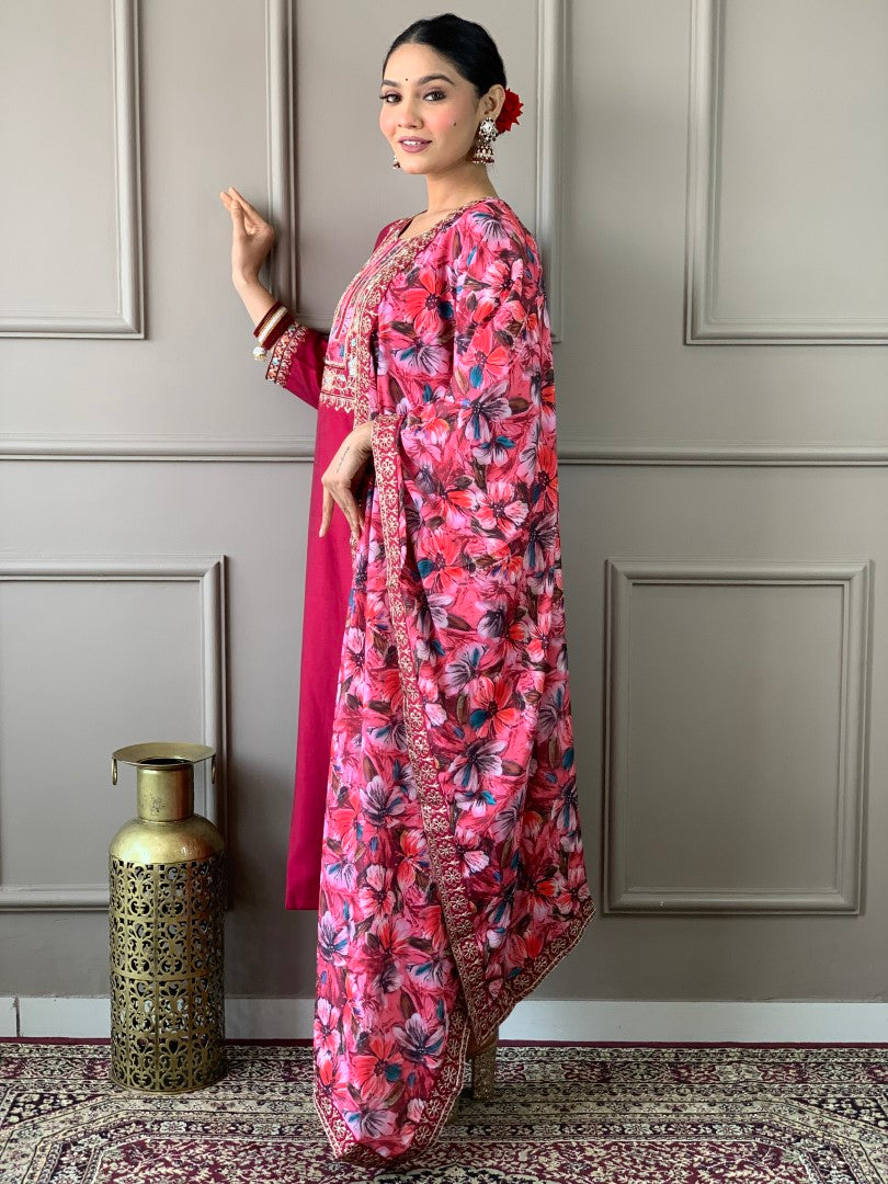 Most Beautiful Viscose Chanderi Suit Set