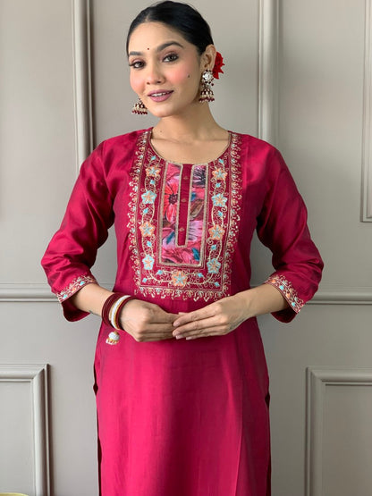 Most Beautiful Viscose Chanderi Suit Set