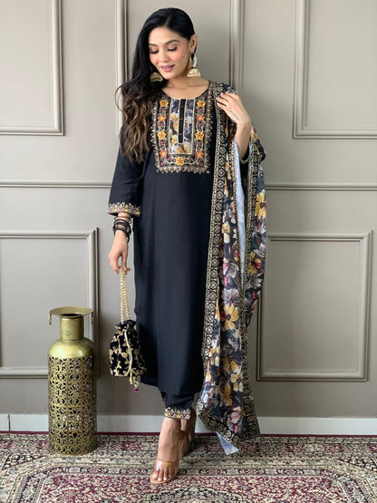 Most Beautiful Viscose Chanderi Suit Set