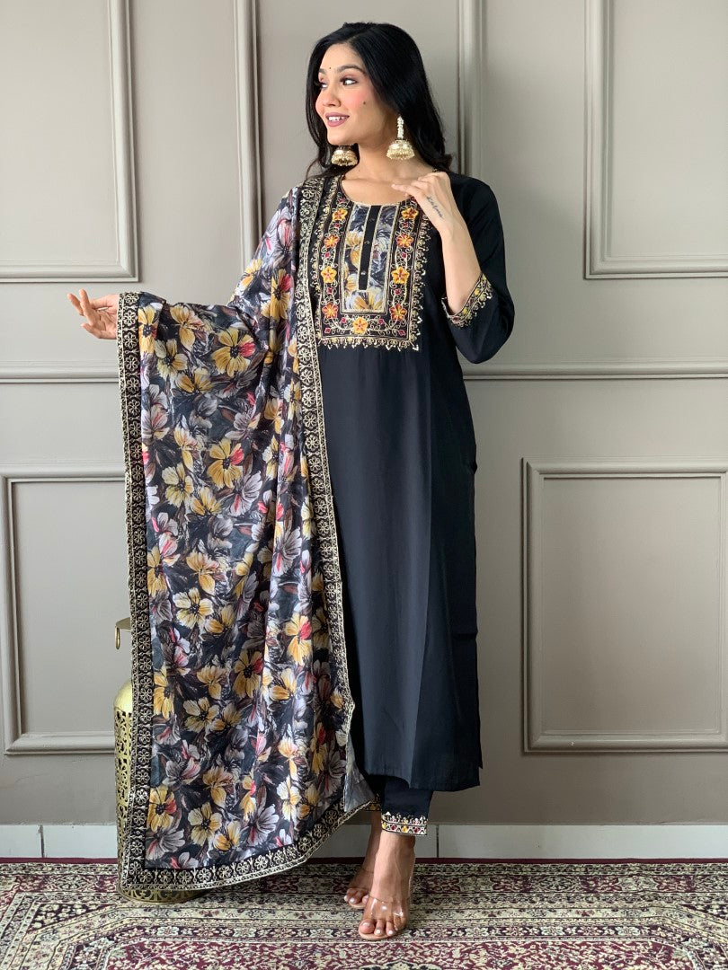 Most Beautiful Viscose Chanderi Suit Set