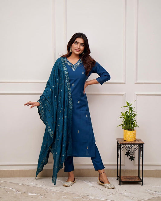 Most Beautiful Chanderi Silk Kurta Set