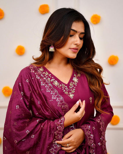 Most Beautiful Chanderi Silk Kurta Set