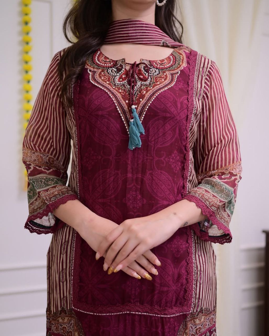 Most Attractive Pure Muslin Embroidery Suit Set