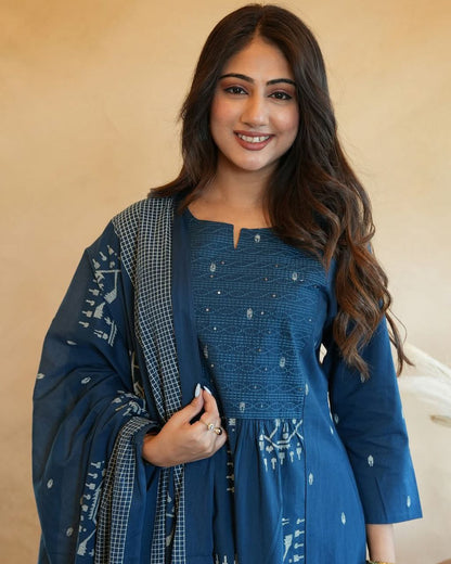Most Delightful Soft Cotton Jaipuri Suit Set