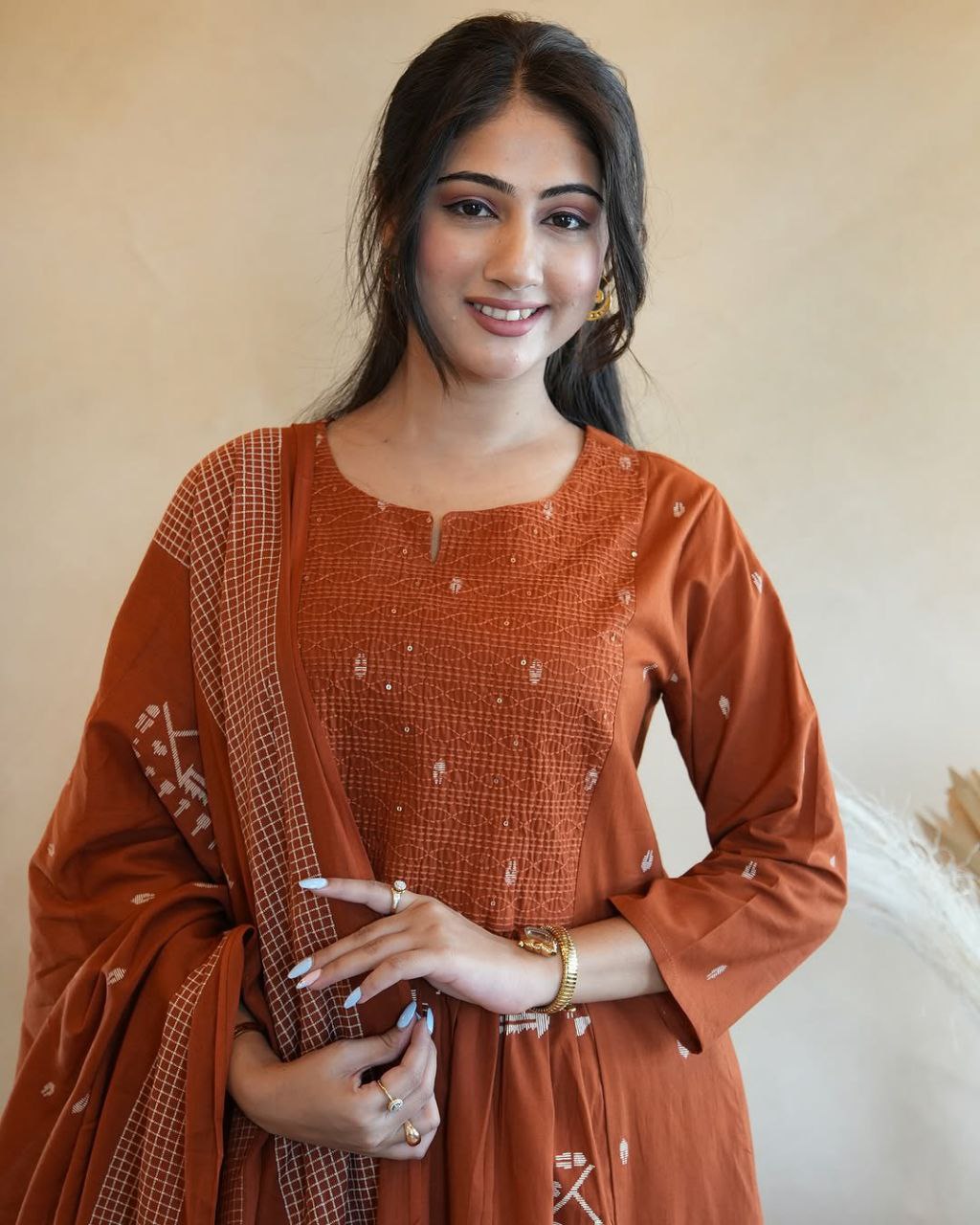 Most Delightful Soft Cotton Jaipuri Suit Set