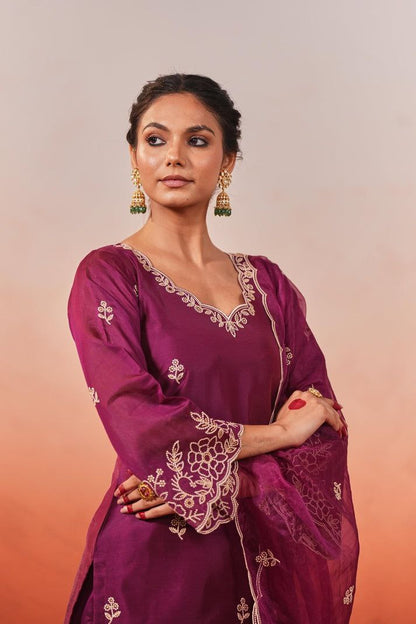 Most Elegant Chanderi Silk Embroidery Suit Set