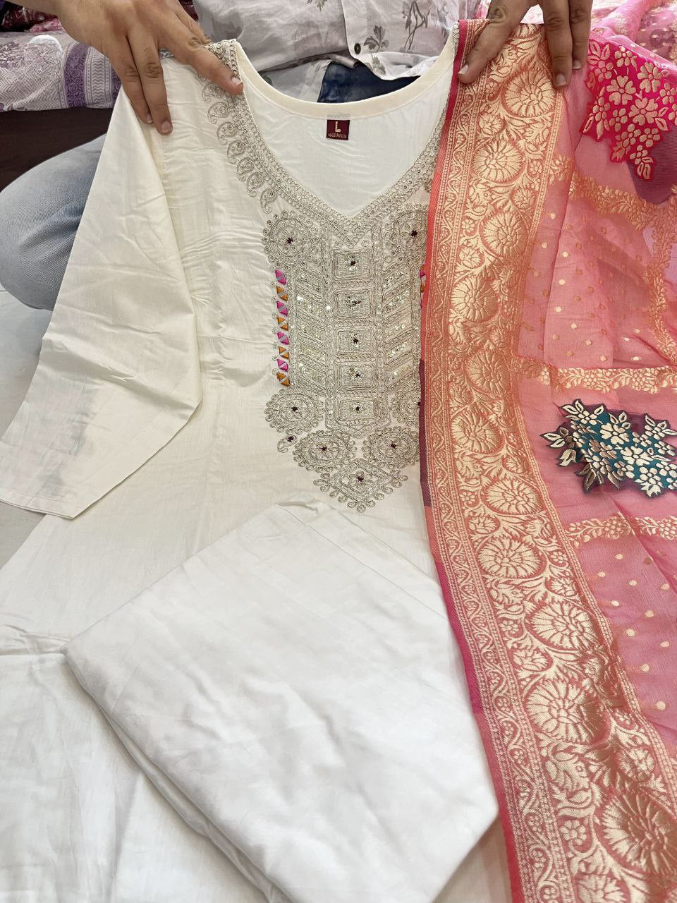Trending Chanderi Silk Designer Suit Set