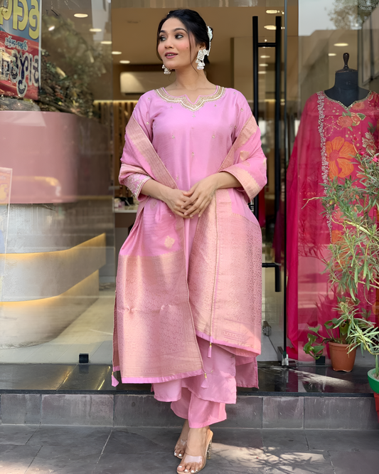 Most Beautiful Chanderi Viscose Kurta Set
